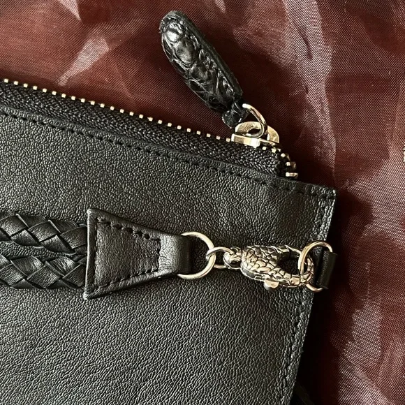 Black Crocodile Leather Wristlet - Picture 3 of 8